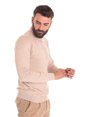 Markup Uomo Maglione Collo Alto MK390008BEIGE Beige