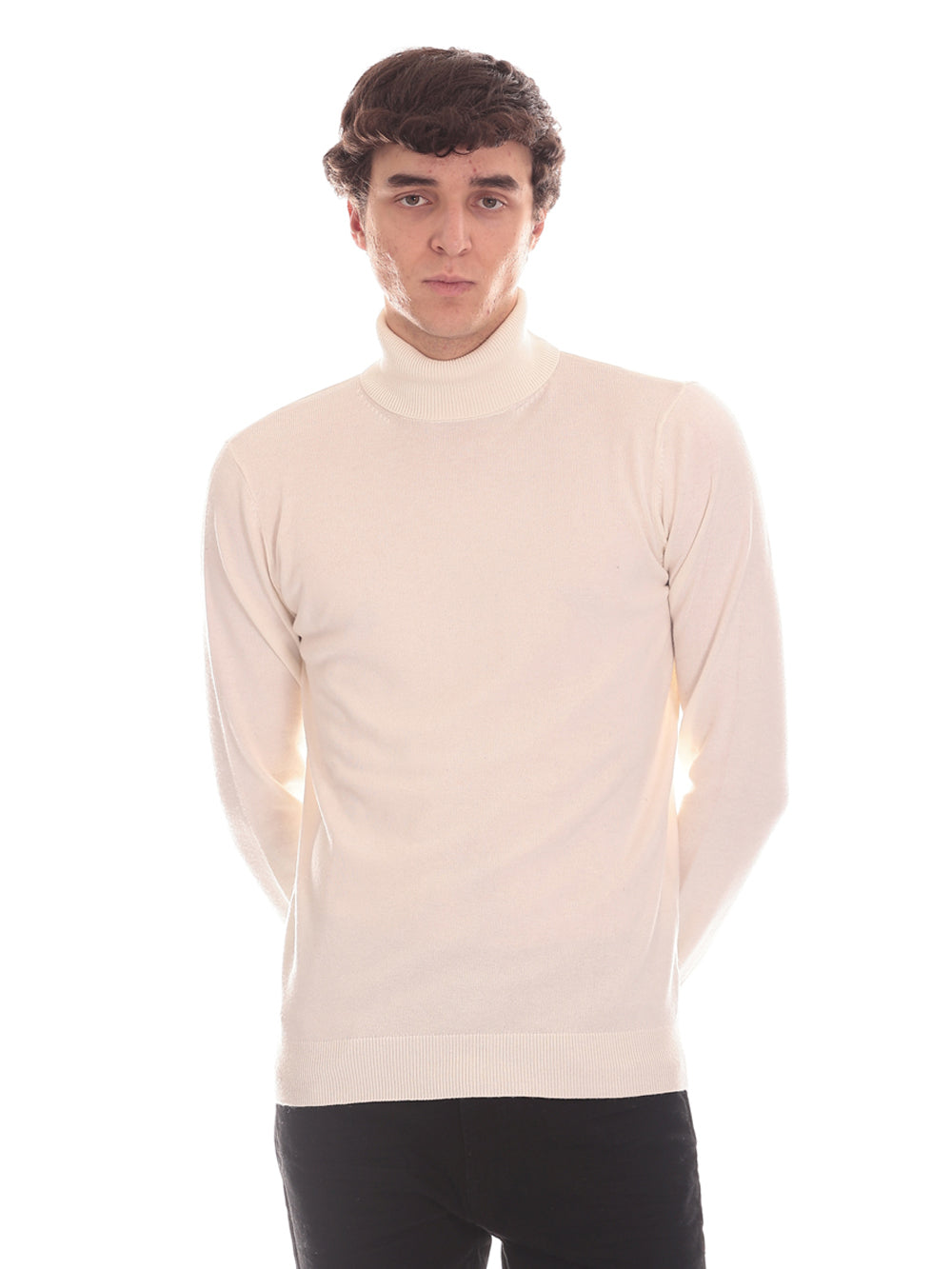 Union Uomo Maglione Collo Alto 3012900628 Bianco