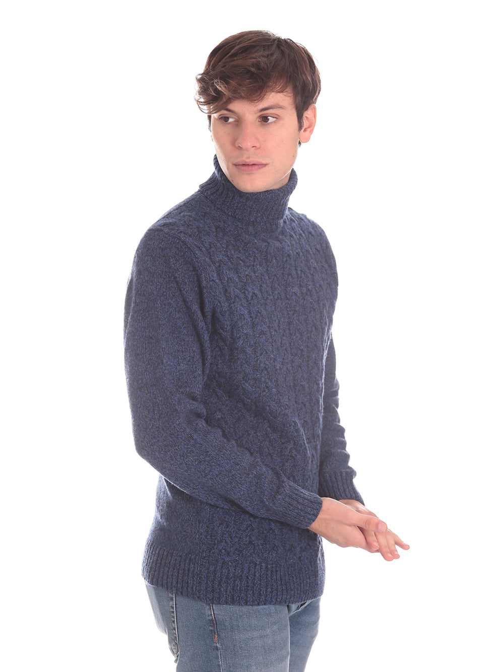 Union Uomo Maglione Collo Alto 6116222294 Blu