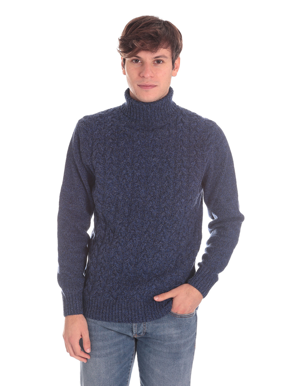 Union Uomo Maglione Collo Alto 6116222294 Blu