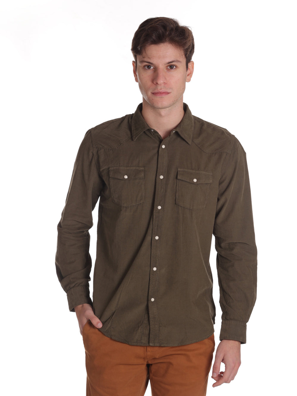 Union Uomo Camicia BU23W05CANIGHT GREEN Verde