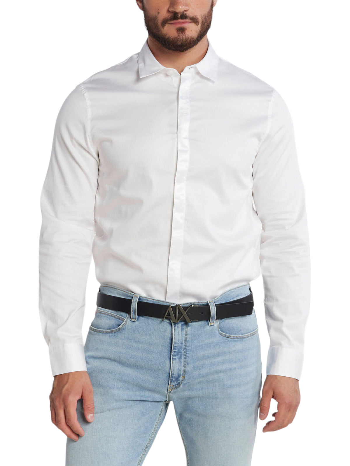 Armani Exchange Uomo Camicia 6RZC44ZN10Z1100 Bianco