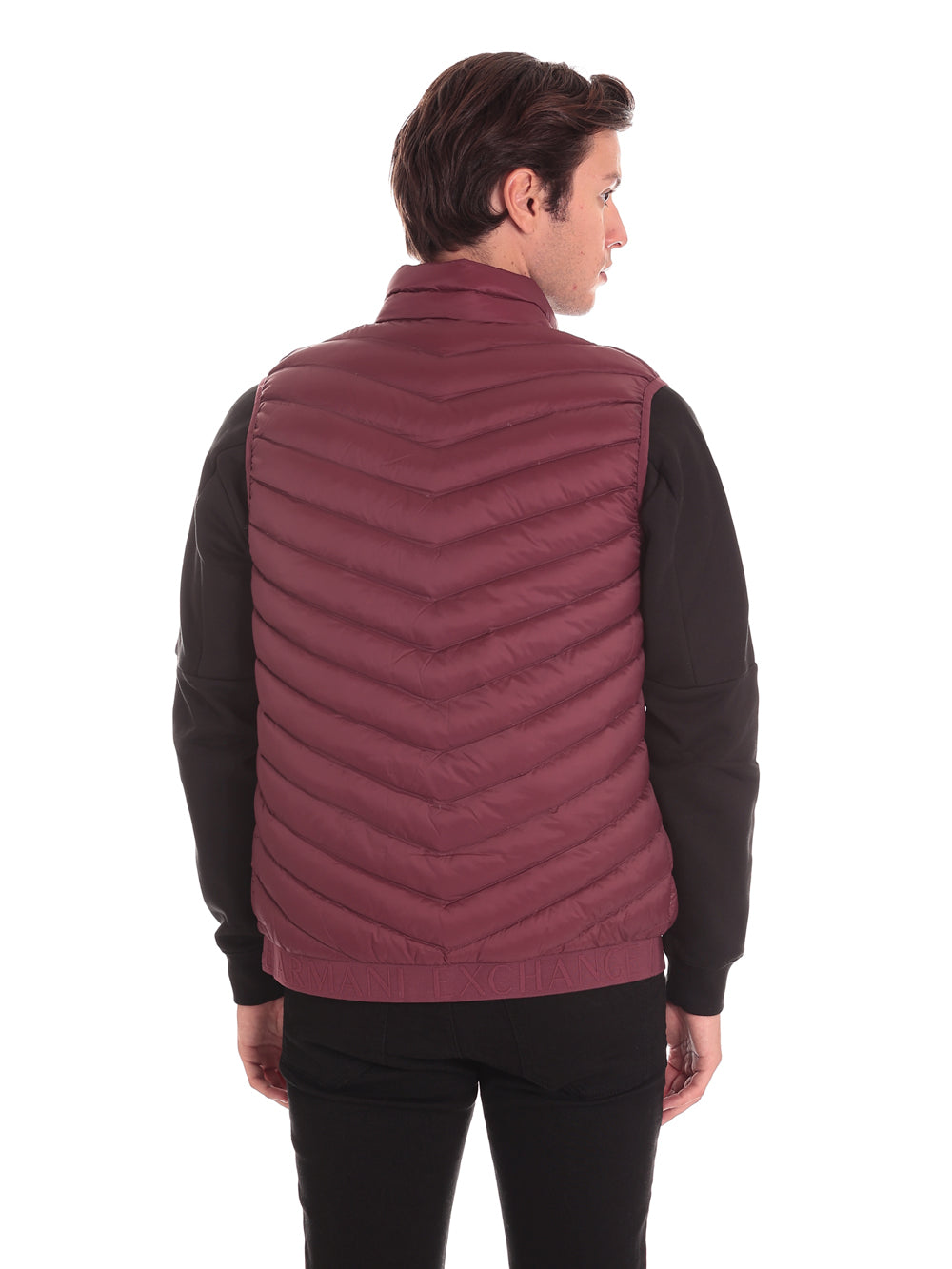 Armani Exchange Uomo Smanicato Gilet 8NZQ52ZNW3Z4442 Rosso