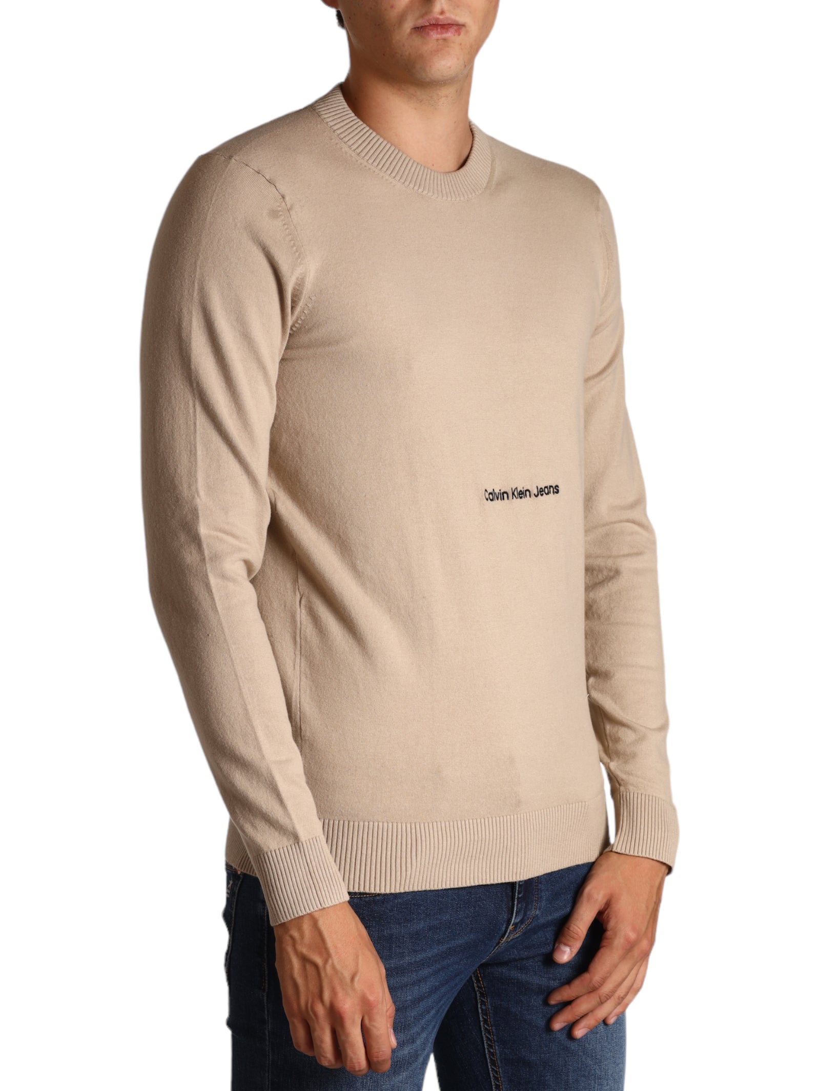 Calvin Klein Jeans Uomo Maglione Girocollo J30J324328-PED Grigio