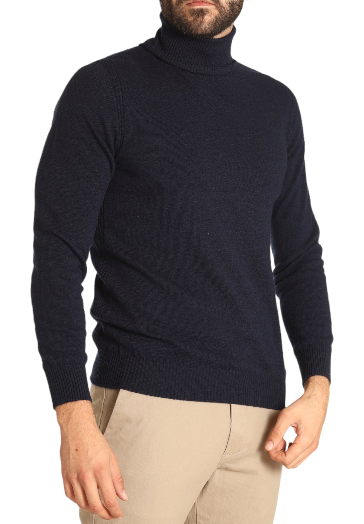 Markup Uomo Maglione Collo Alto MK590035-BLU Blu