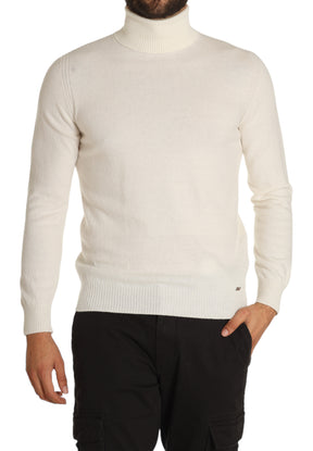 Markup Uomo Maglione Collo Alto MK590035-LATTE Bianco