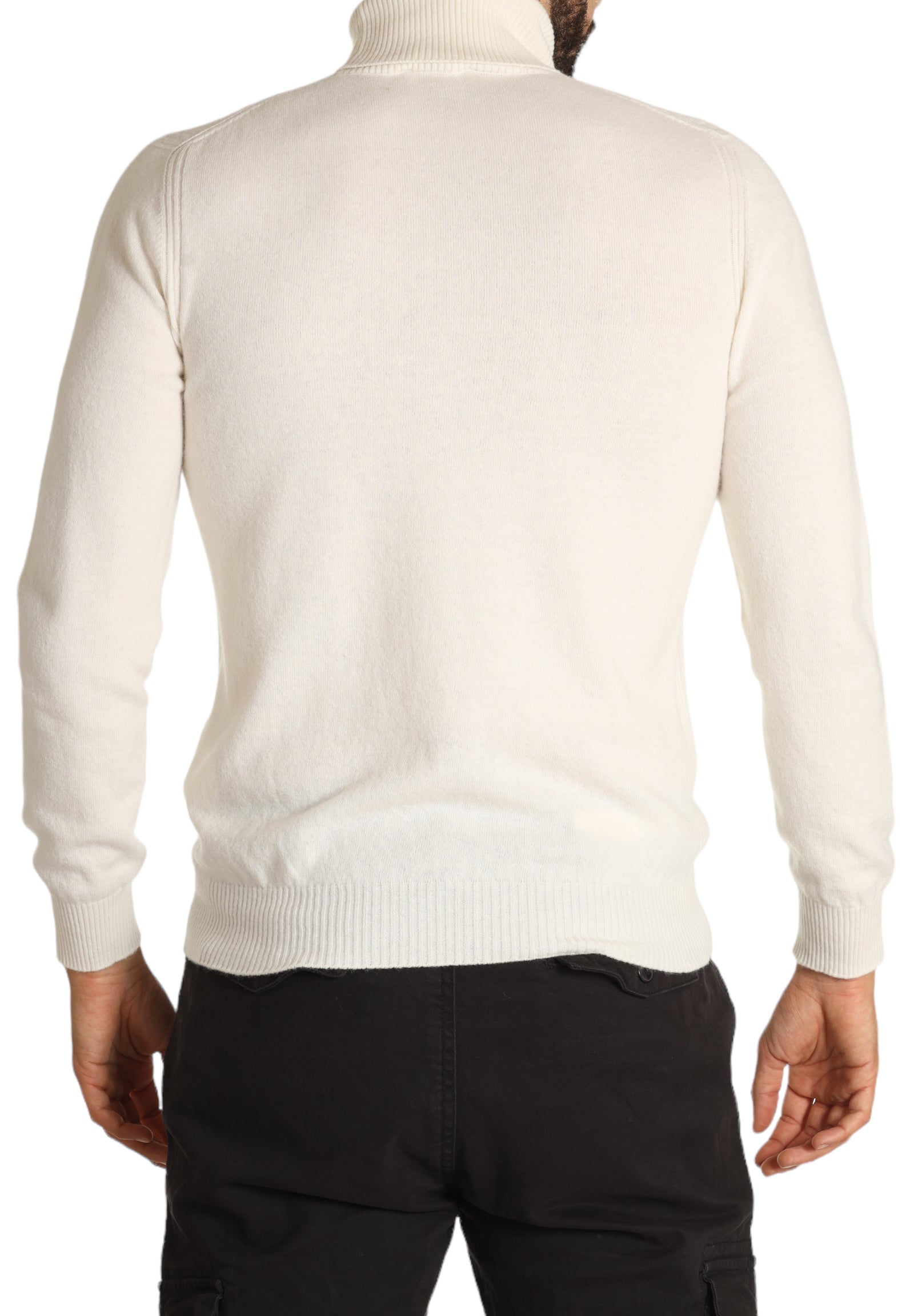 Markup Uomo Maglione Collo Alto MK590035-LATTE Bianco