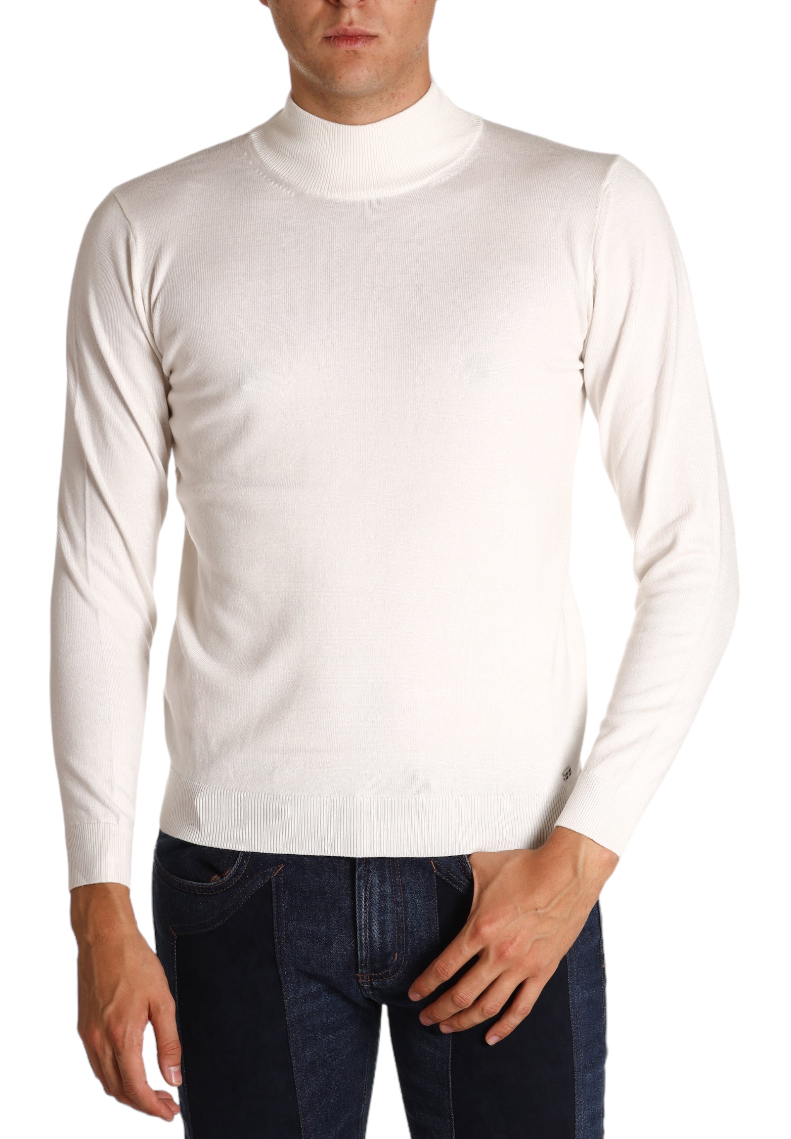 Markup Uomo Maglione Collo Alto MK590115-LATTE Bianco