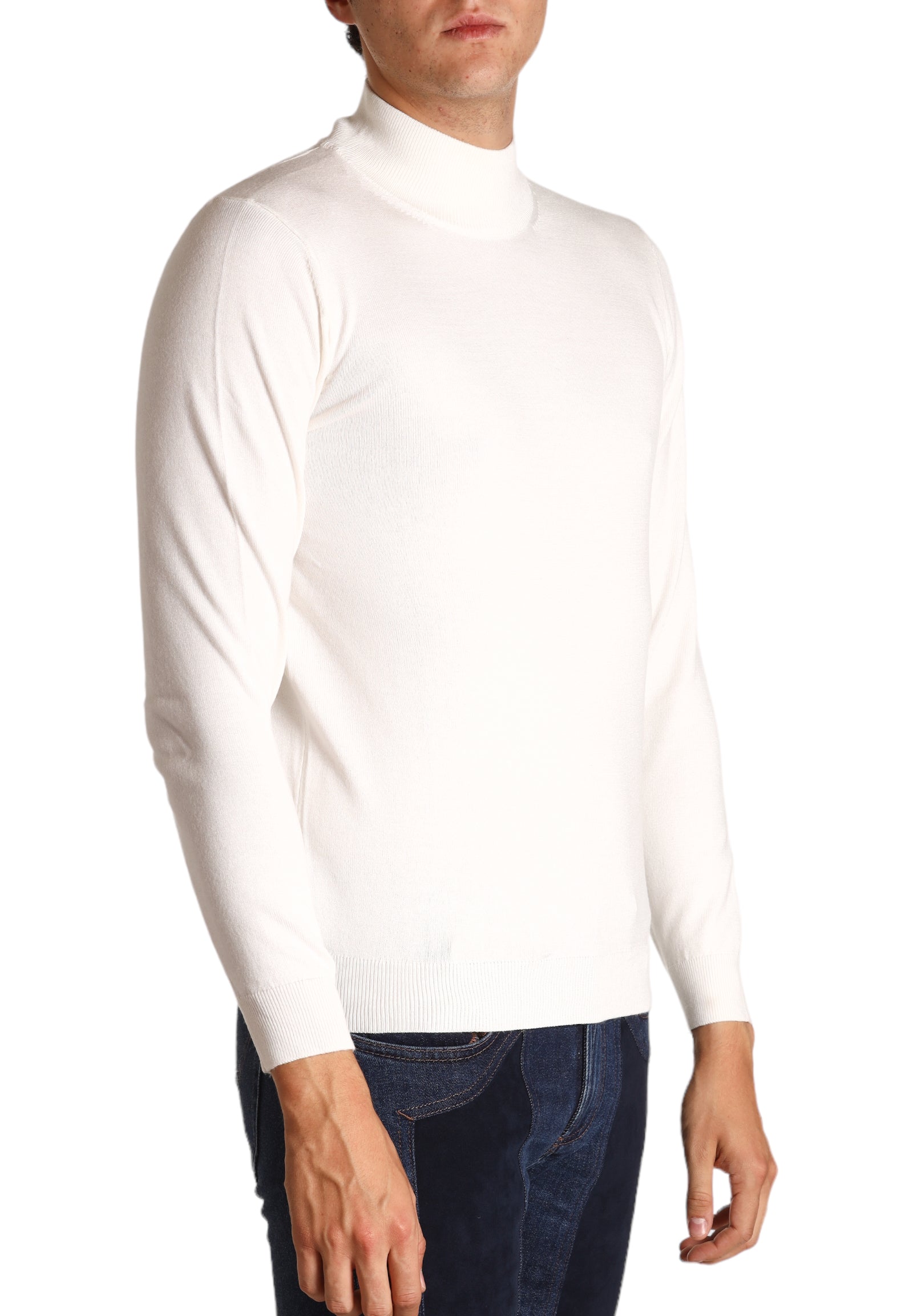 Markup Uomo Maglione Collo Alto MK590115-LATTE Bianco