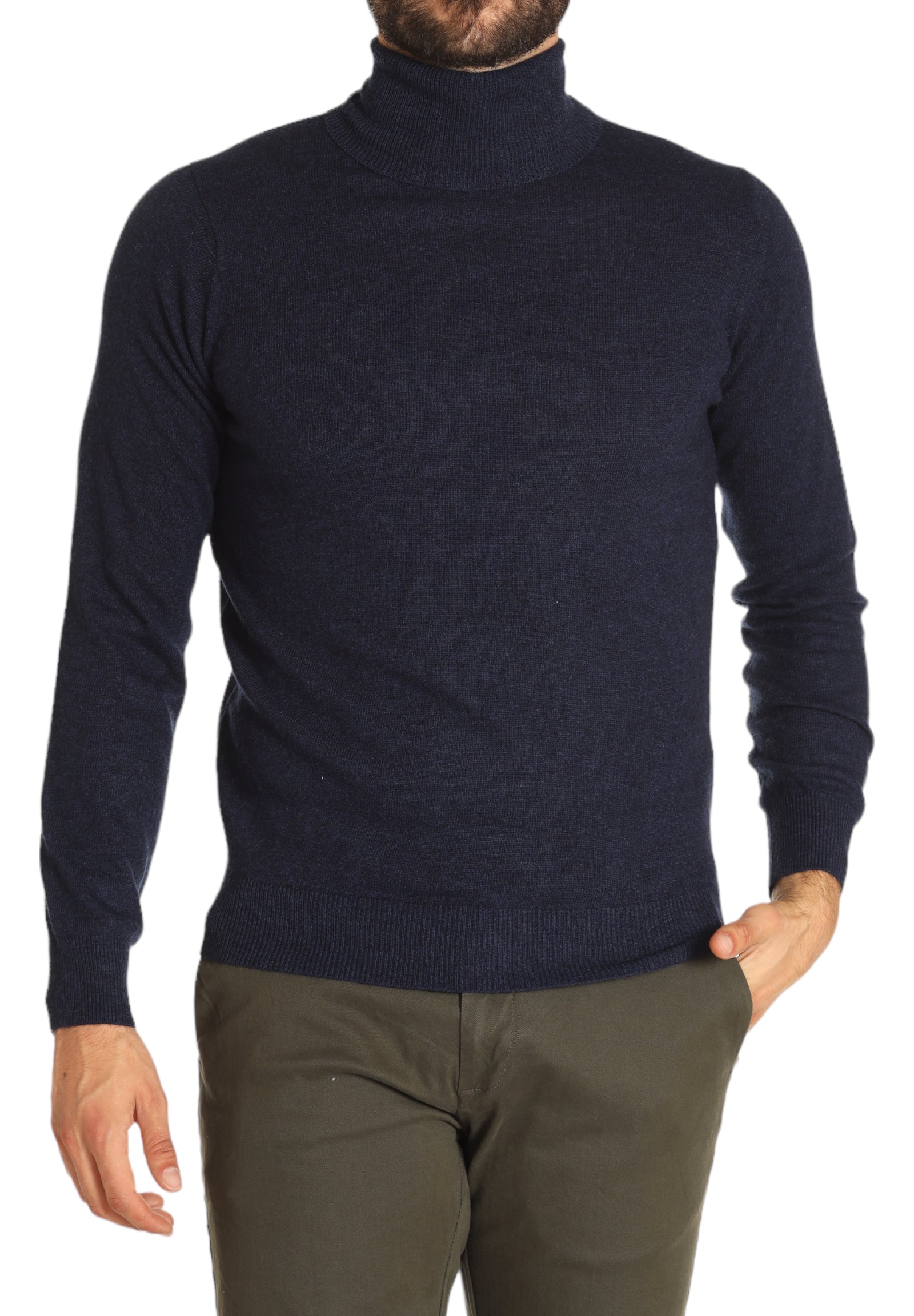 Union Uomo Maglione Collo Alto 8151223201 Blu