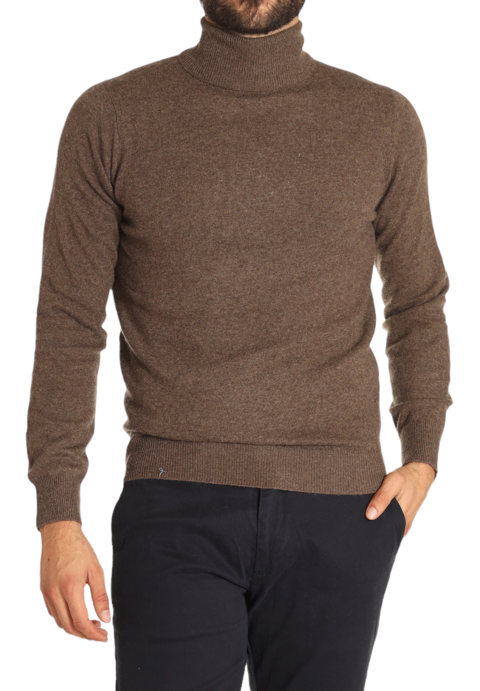 Union Uomo Maglione Collo Alto 8151223614 Marrone