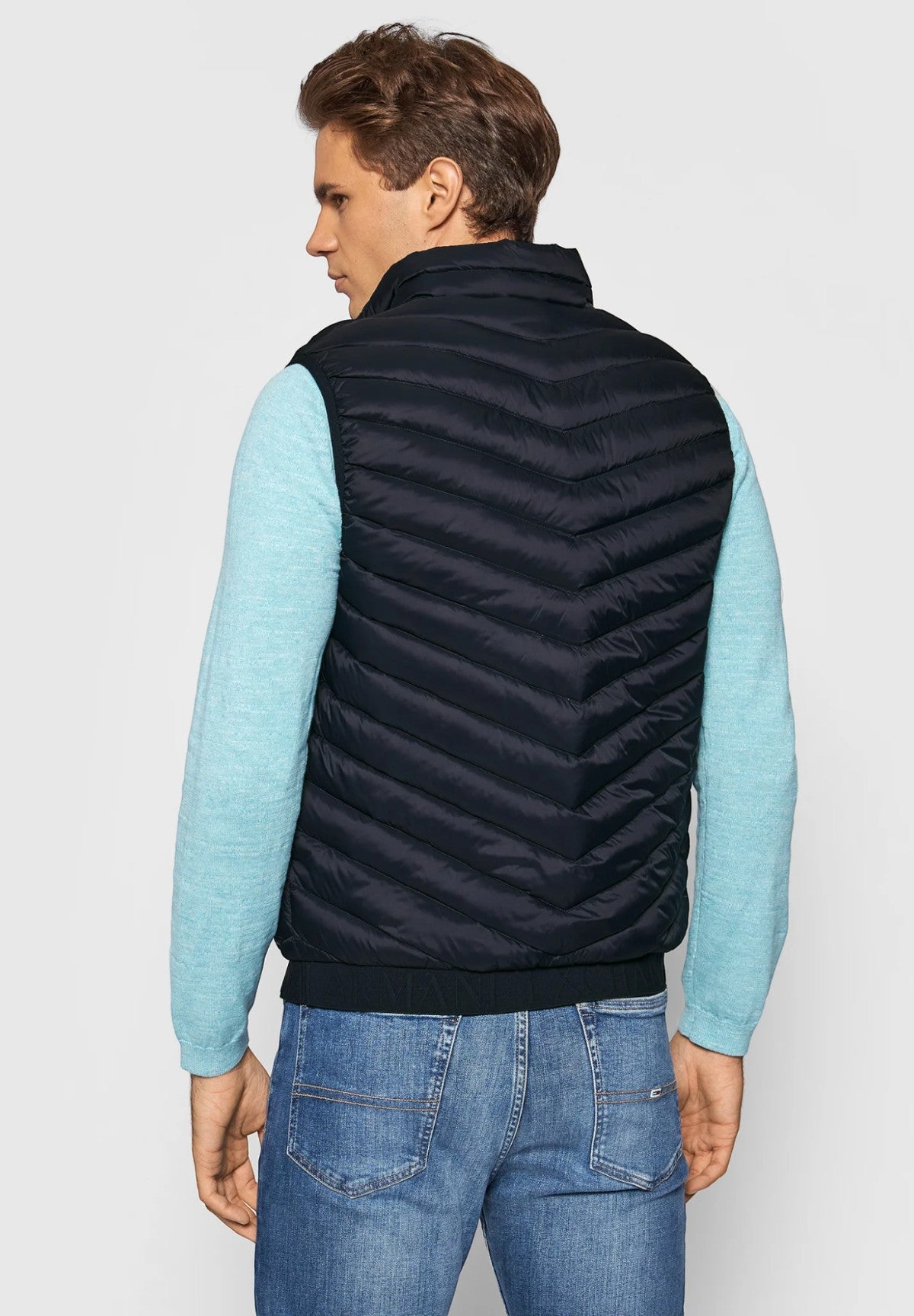 Armani Exchange Uomo Smanicato Gilet 8NZQ52ZNW3Z5578 Blu