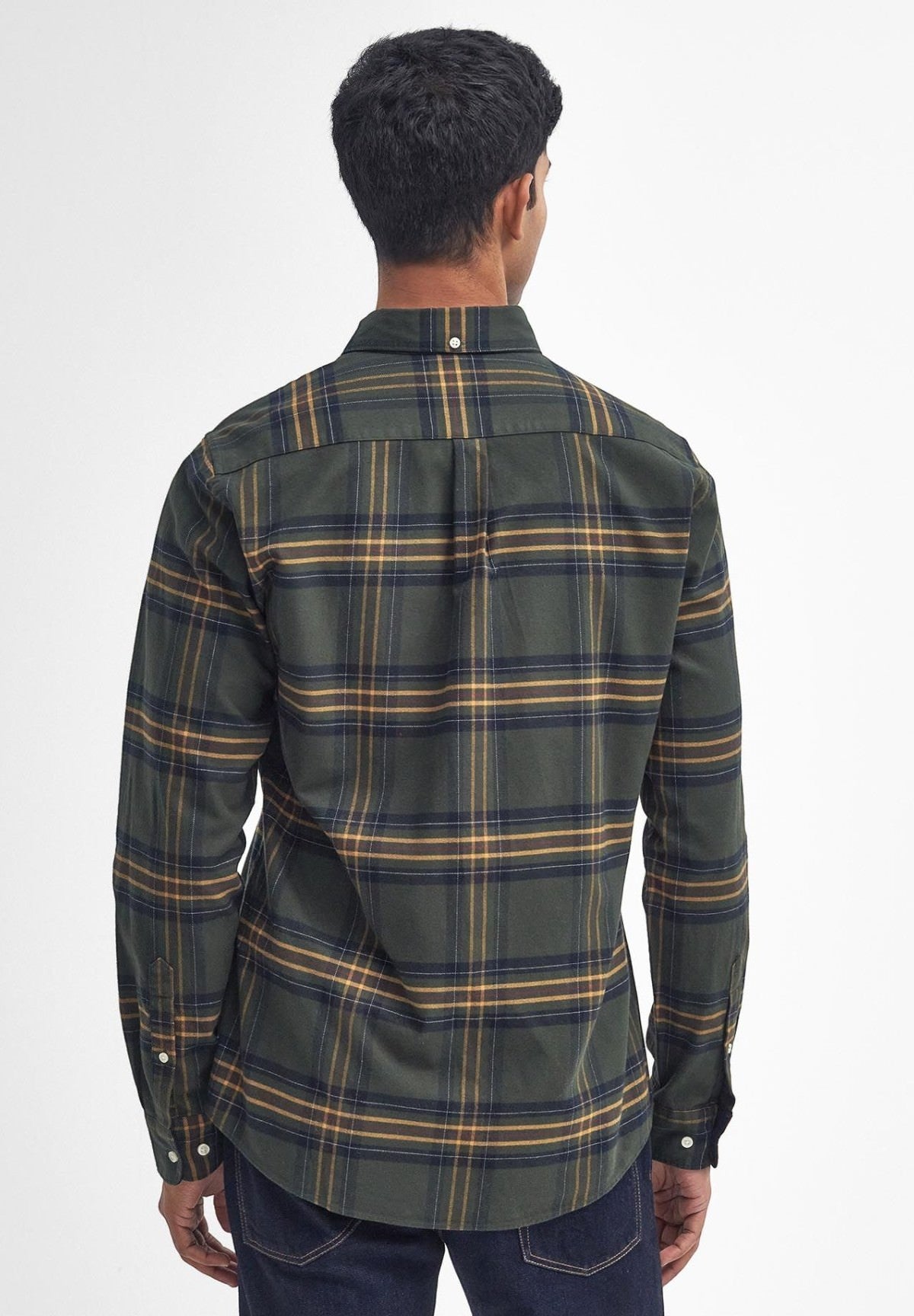 Barbour Uomo Camicia a Maniche Lunghe MSH5035-OL51 Verde