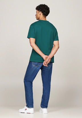 Tommy Jeans Uomo T-shirt a Maniche Corte DM0DM17995-CWG Verde