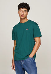 Tommy Jeans Uomo T-shirt a Maniche Corte DM0DM17995-CWG Verde