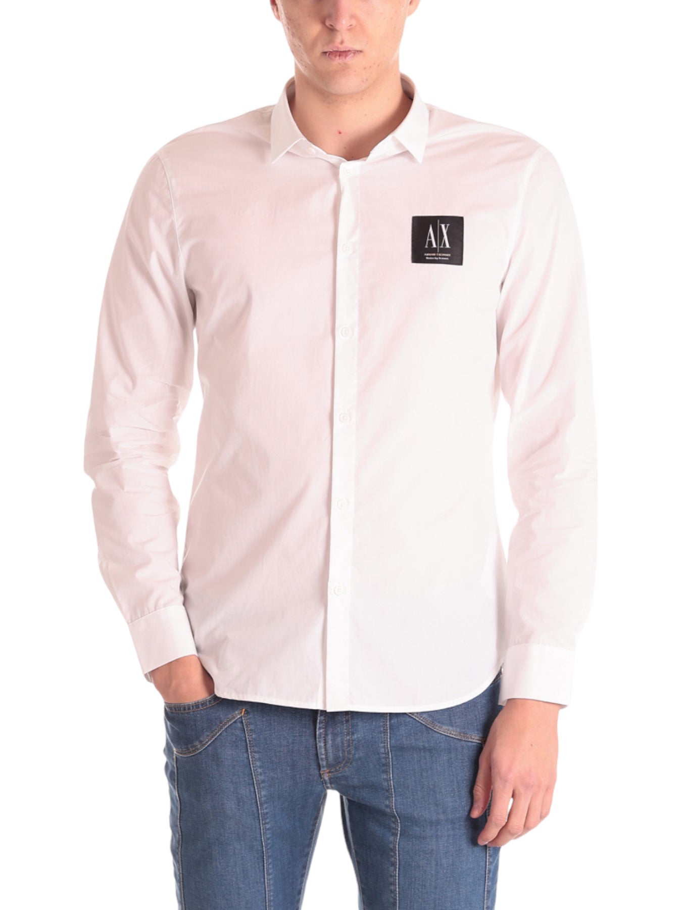 Armani Exchange Uomo Camicia 3RZC10ZNXLZ1100 Bianco