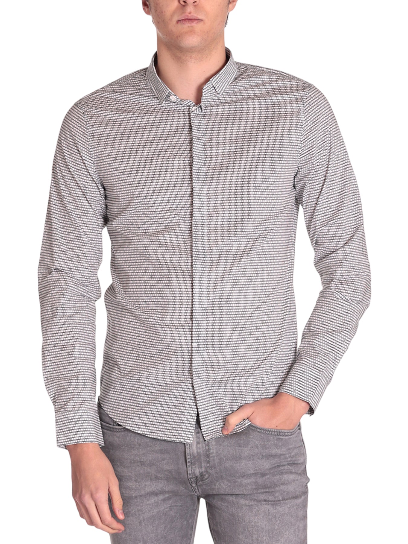 Armani Exchange Uomo Camicia 3RZC25ZNEAZ01EM Bianco