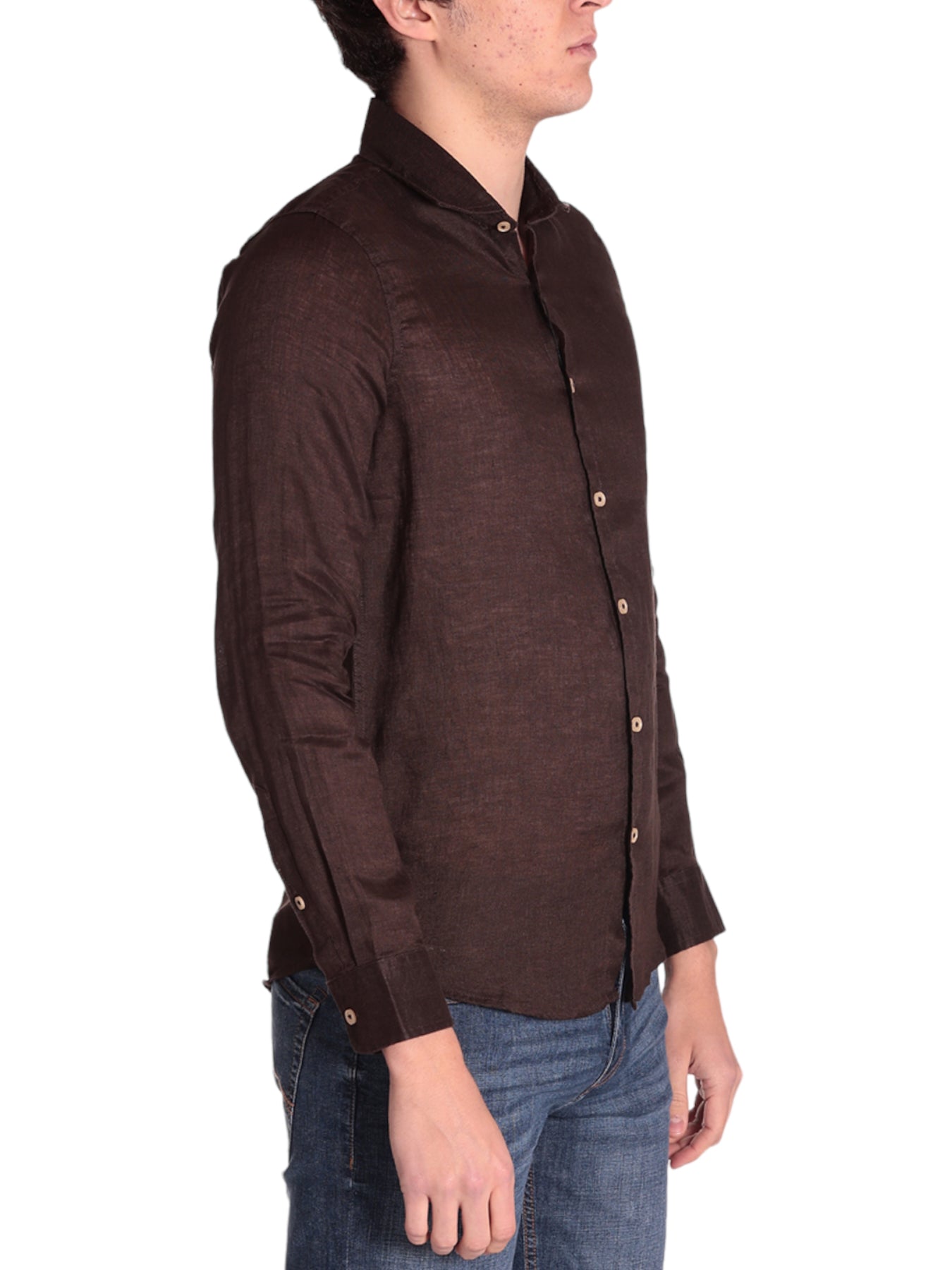 Markup Uomo Camicia MK13003-Caffè Marrone