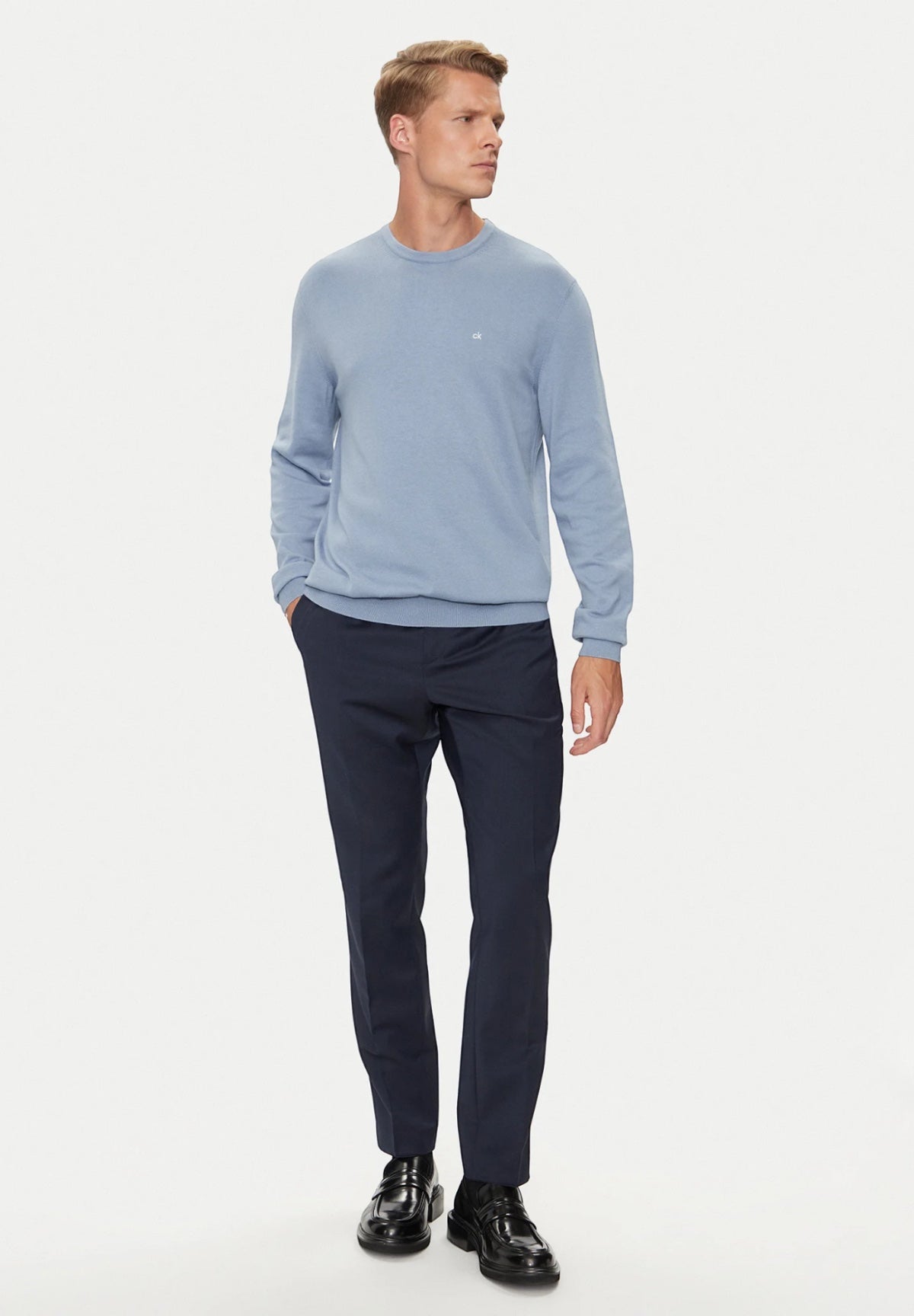 Calvin Klein Uomo Maglione Girocollo K10K113549-CFQ Blu