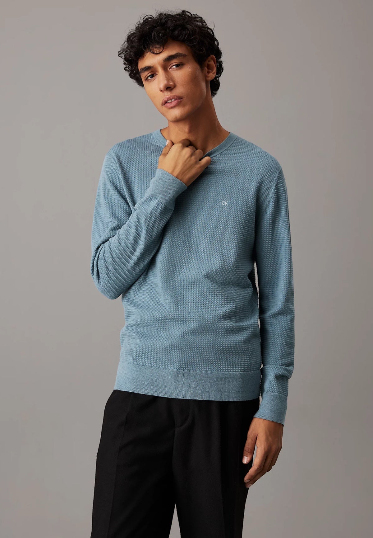 Calvin Klein Uomo Maglione Girocollo K10K113780-CFQ Blu