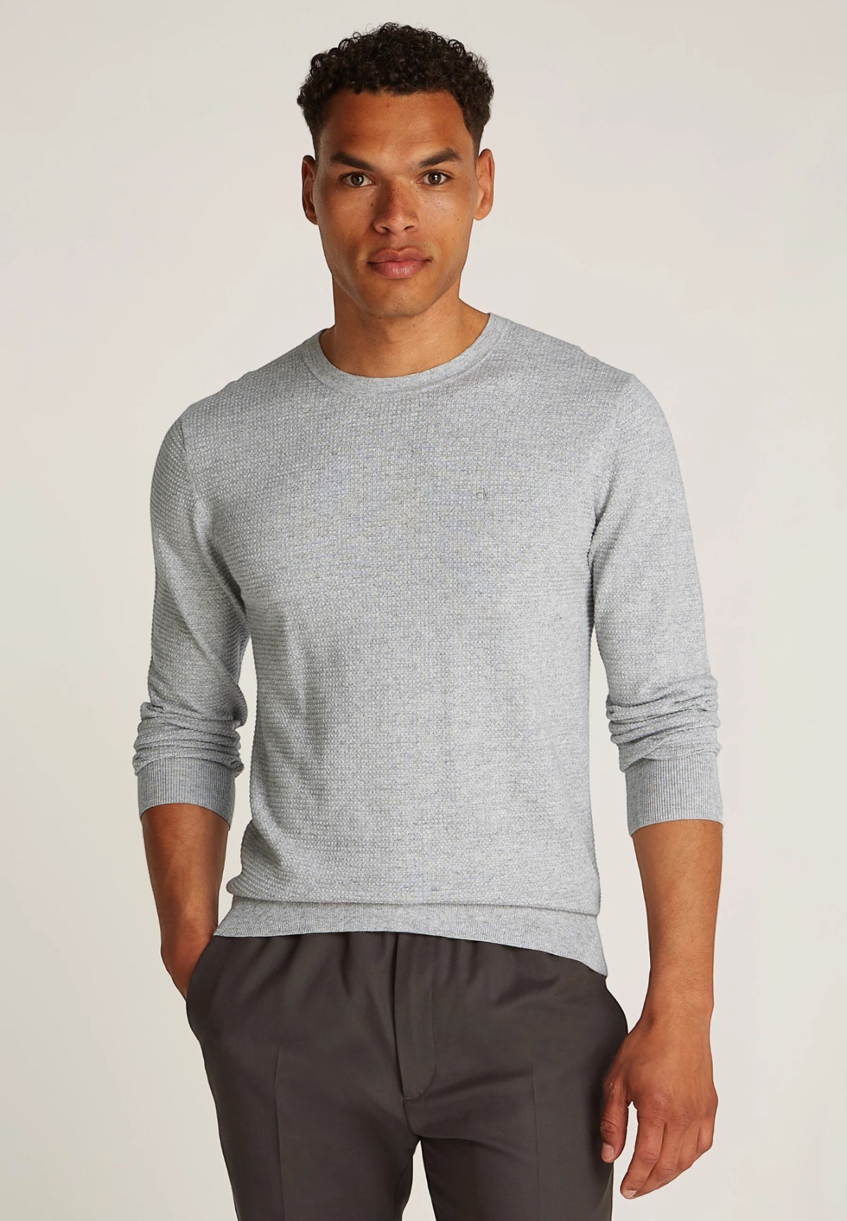 Calvin Klein Uomo Maglione Girocollo K10K113780-PKH Grigio