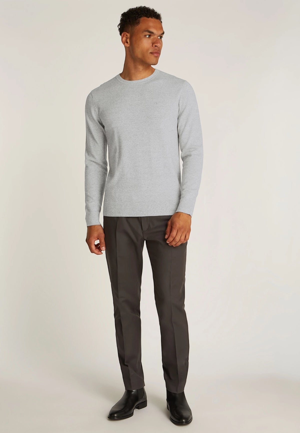 Calvin Klein Uomo Maglione Girocollo K10K113780-PKH Grigio