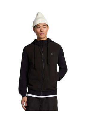 Lyle & Scott Uomo Felpa Full-Zip con Cappuccio ML2290V-Z865 Nero