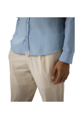 Peuterey Uomo Camicia a Maniche Lunghe DOMINIC MU-289 Celeste
