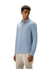 Peuterey Uomo Camicia a Maniche Lunghe DOMINIC MU-289 Celeste