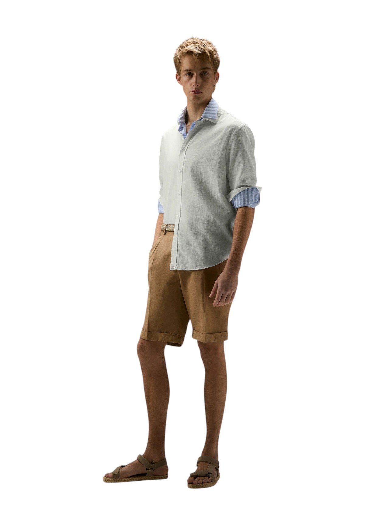 Peuterey Uomo Camicia a Maniche Lunghe DOMINIC MU-730 Avorio