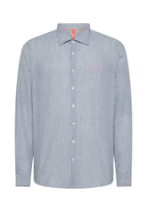 Sun68 Uomo Camicia a Maniche Lunghe S35121-0701 Blu