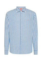 Sun68 Uomo Camicia a Maniche Lunghe S35122-1201 Blu