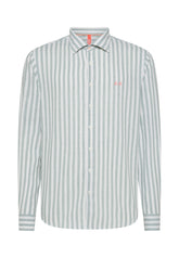 Sun68 Uomo Camicia a Maniche Lunghe S35122-3801 Verde