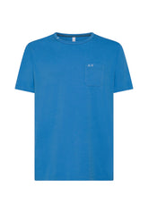 Sun68 Uomo T-shirt a Maniche Corte T35101-56 Celeste