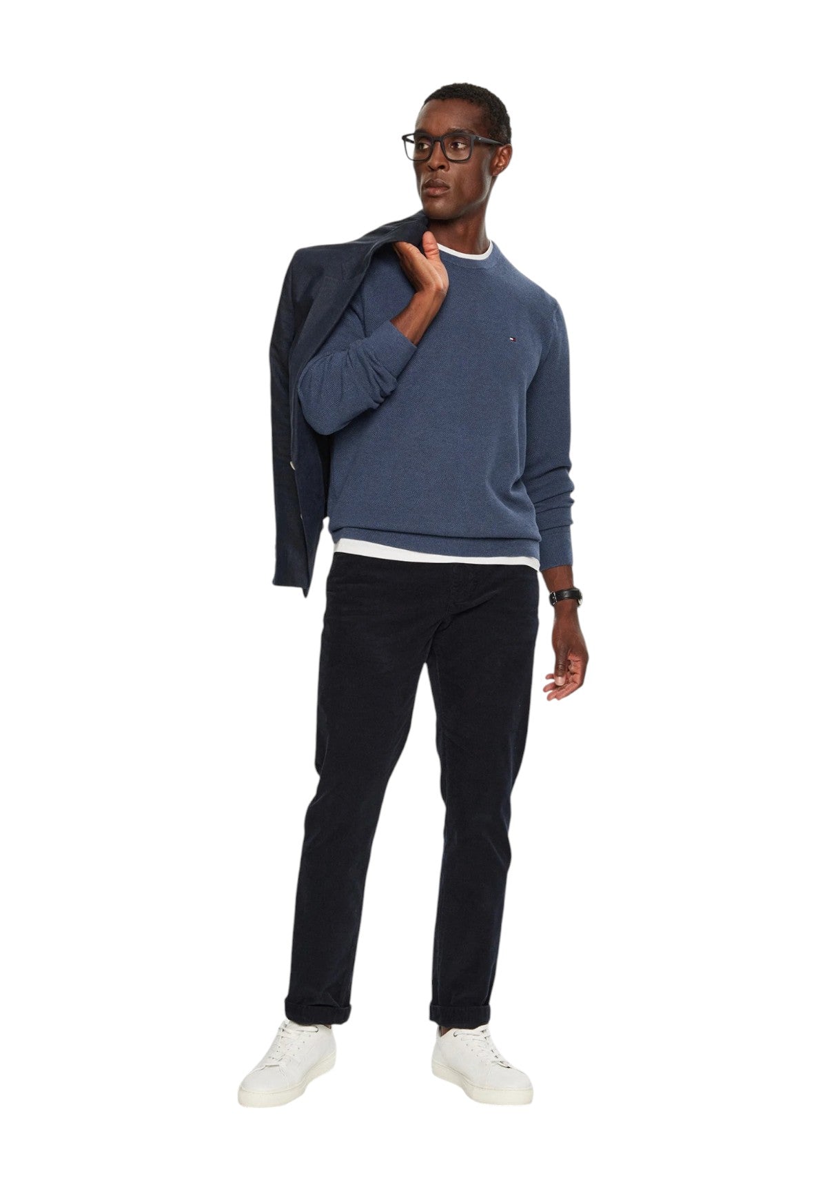 Tommy Hilfiger Uomo Maglione Girocollo MW0MW36347-DVI Blu